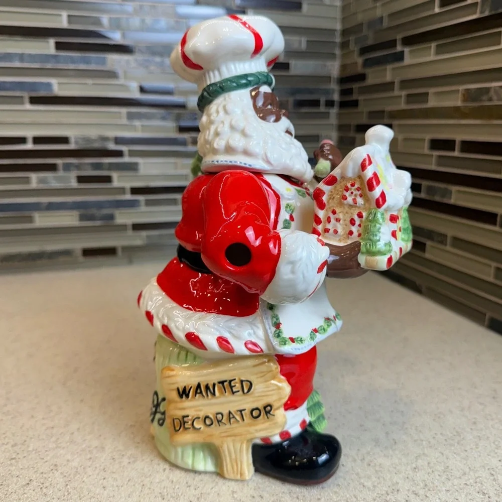 Black Chef Santa Ceramic Teapot 30oz Gingerbread Real Estate Christmas Novelty